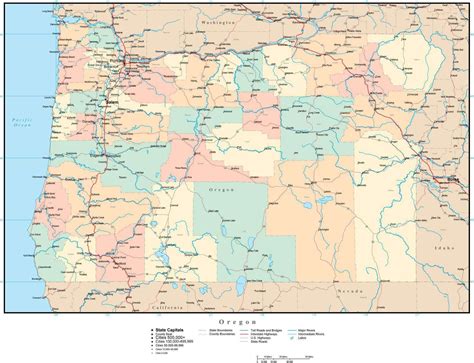 oregon map with cities and counties|Map of Oregon .